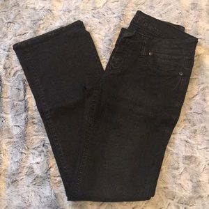 Juniors black bootcut Wallflower jeans.